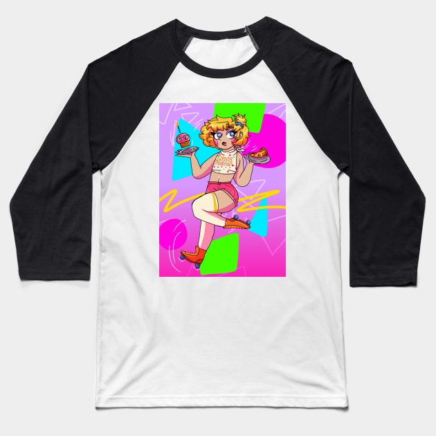 Toy Chica Gijinka Baseball T-Shirt by spaceagebarbie